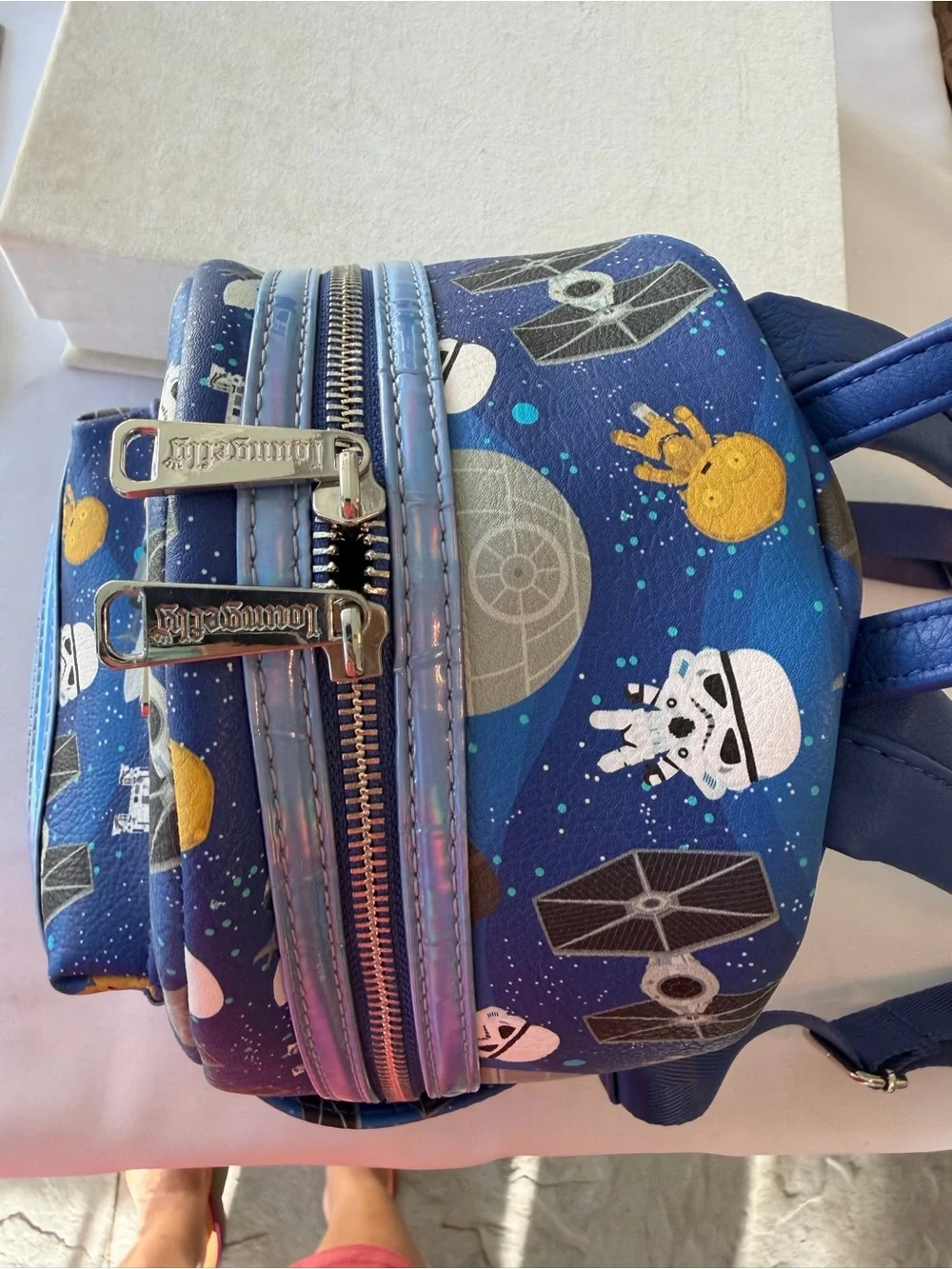 Loungefly Star Wars Blue Character Mini Backpack with Multicolor Accents